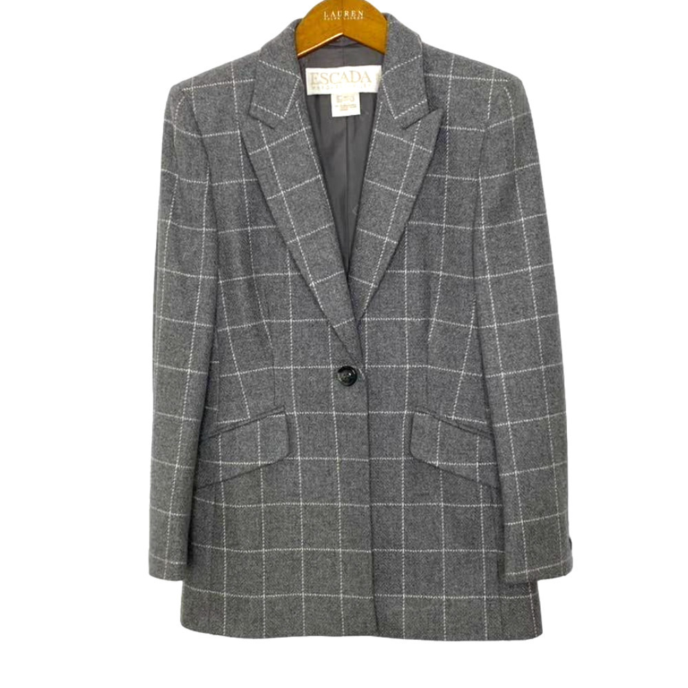 Escada Cashmere windowpane blazer